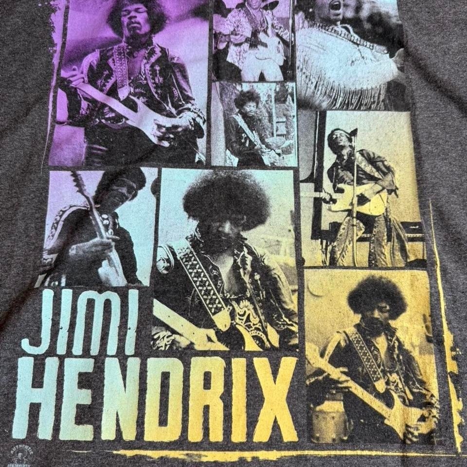 Zion Jimi Hendrix Graphic T-Shirt Charcoal Grey Unisex Rock Band Tee Size L gallery
