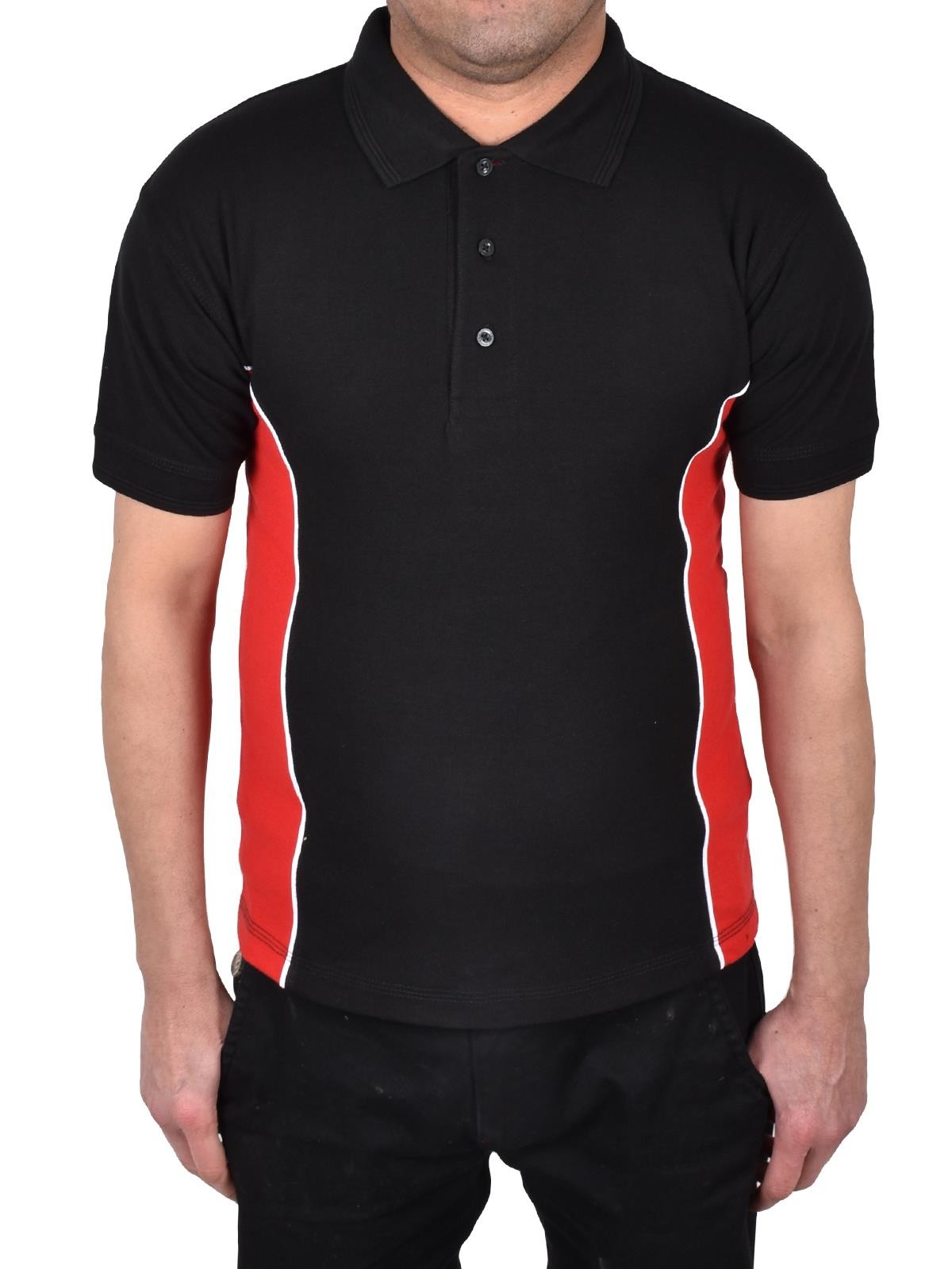 Mens Polo Shirt Heavy Work T Shirts Short Sleeve Two Tone Tee Sizes S-6XL gallery
