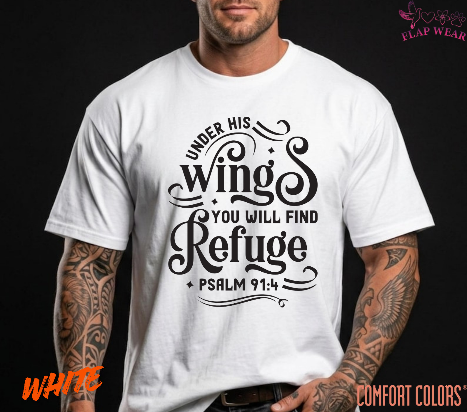 Unisex Psalm 91:4 Bible T-Shirt, Men T shirt,Women T shirt Gift Christian Top gallery