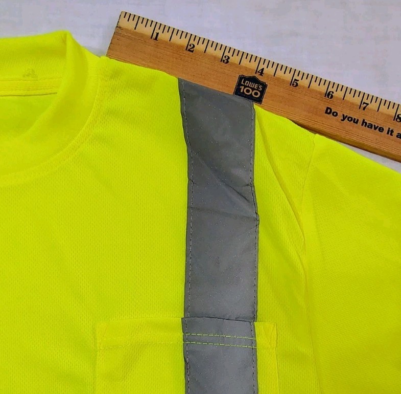North 15 High Vis LS Safety Work T-Shirt Pocket ASNI Class 2 Yellow Black Sz L gallery