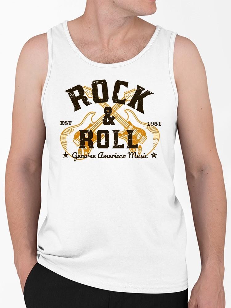 Classic Rock And Roll Guitar Tee Tank Top Men’s White
