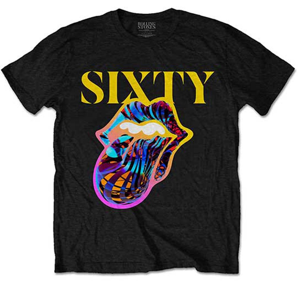 The Rolling Stones Sixty Cyberdelic Tongue Official Tee T-Shirt Mens Unisex