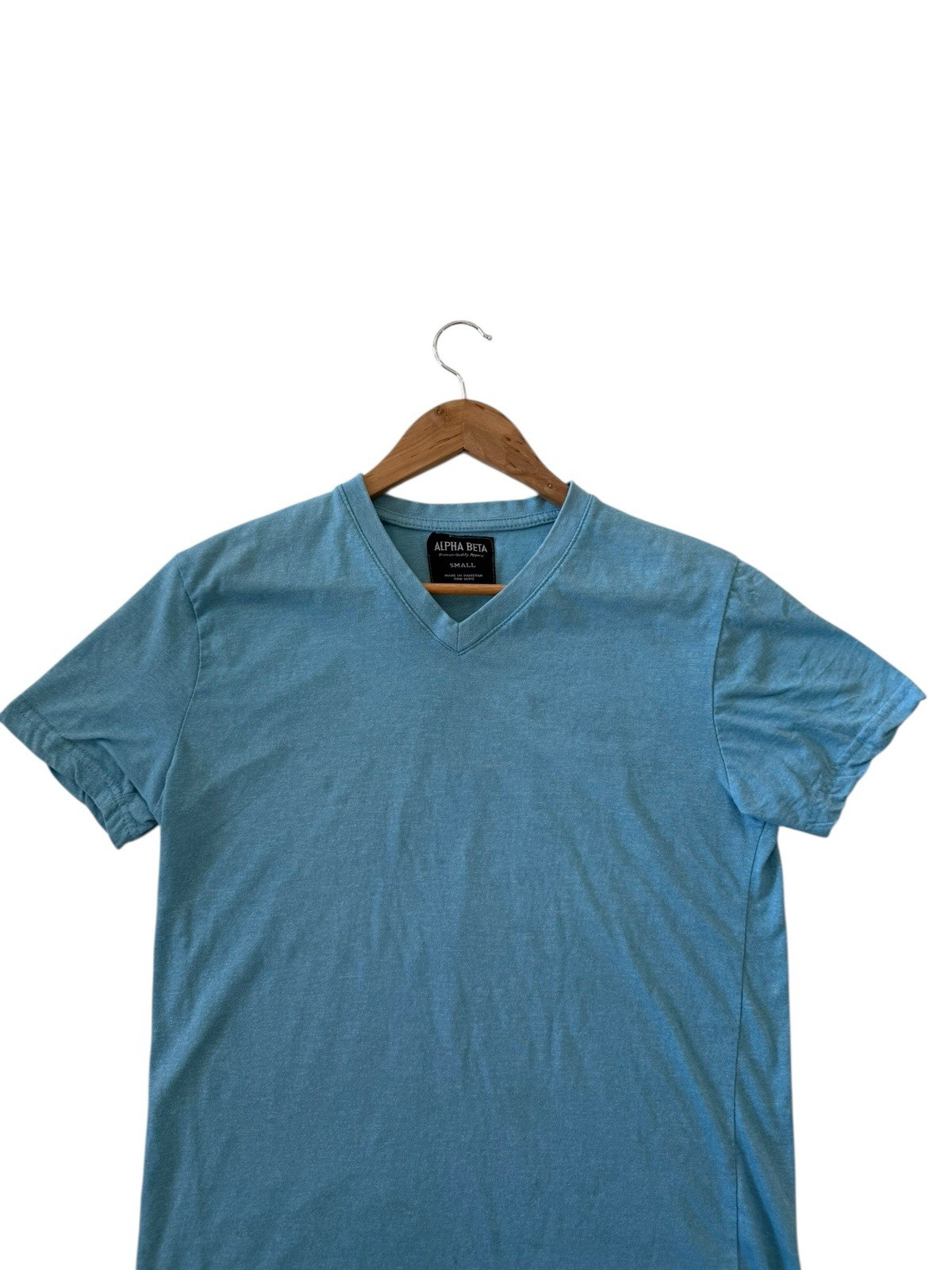 Alpha Beta V Neck Shirt Regular Fit Blue Men’s Size Small Good Condition gallery