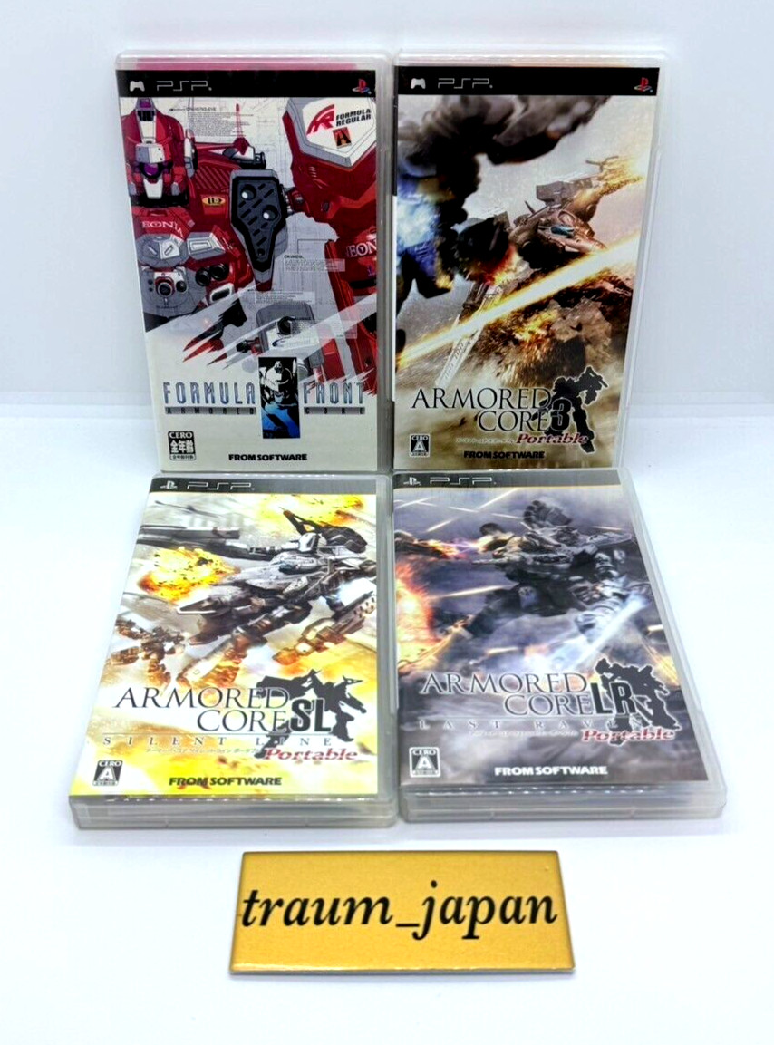 Lot 4 Set PSP Armored Core 3 Silent Line Last Raven Formula Front Sony Tested