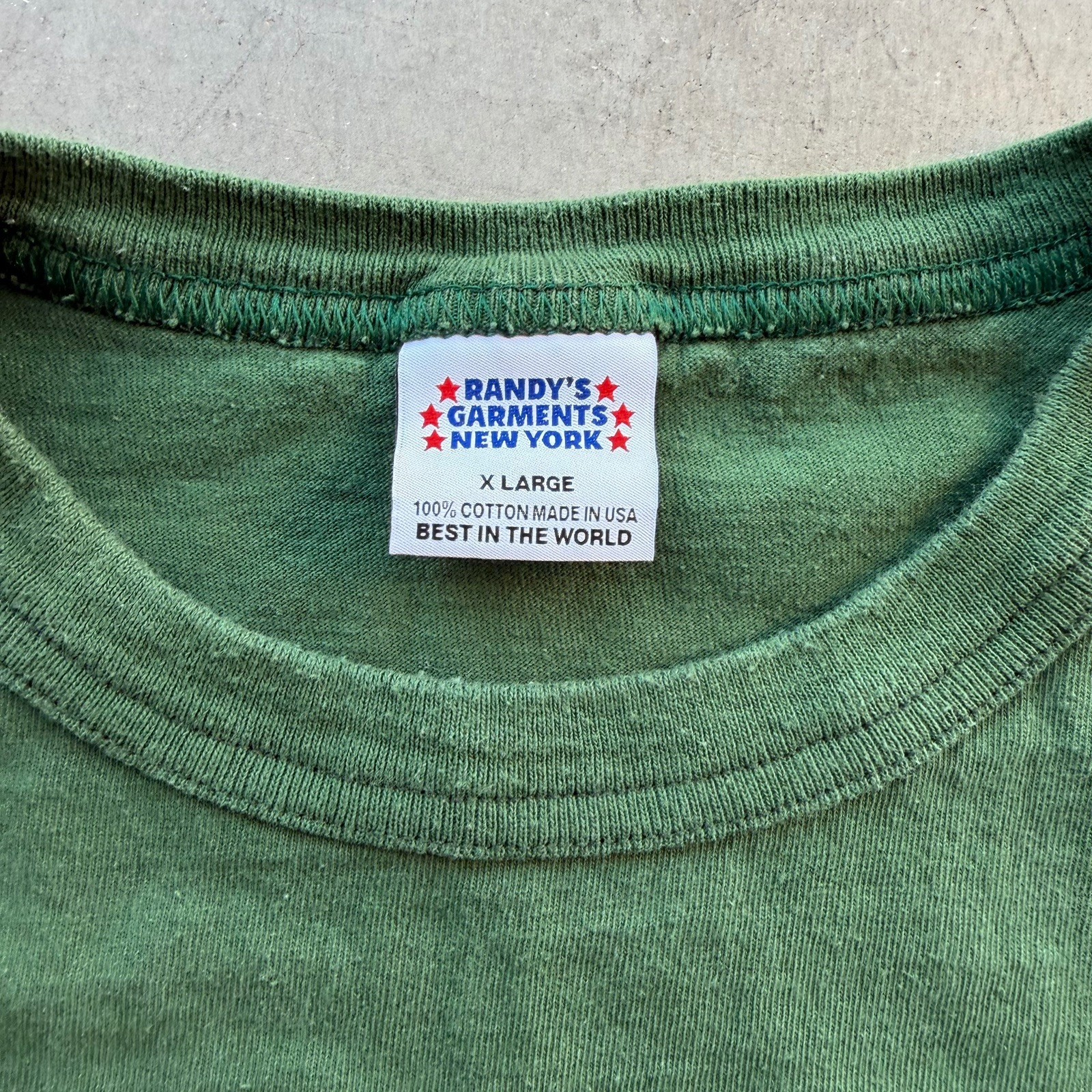 Randy’s Garments USA New York Sz XL Green Long Sleeve Pocket Shirt Rare Designer gallery