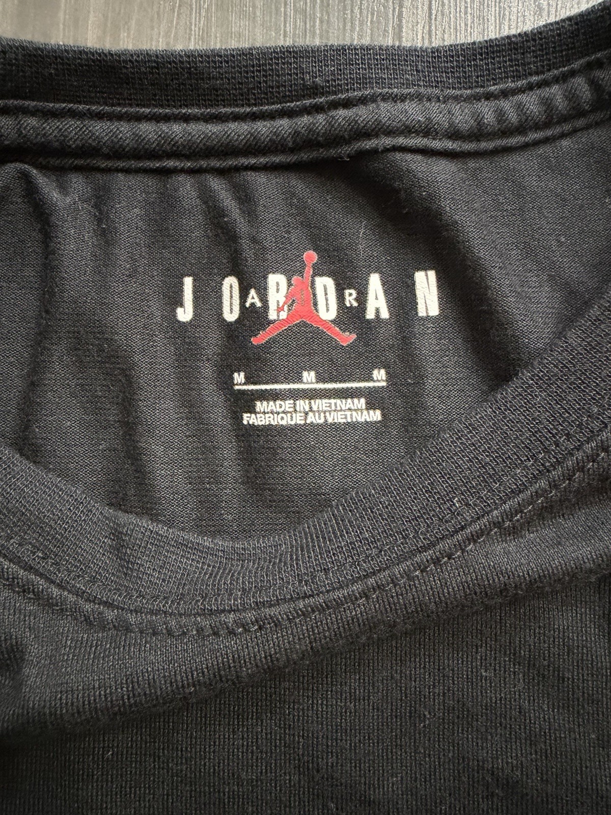 Jordan Black Short Sleeve T-Shirt Jumpman Logo Crew Neck Women’s Medium gallery