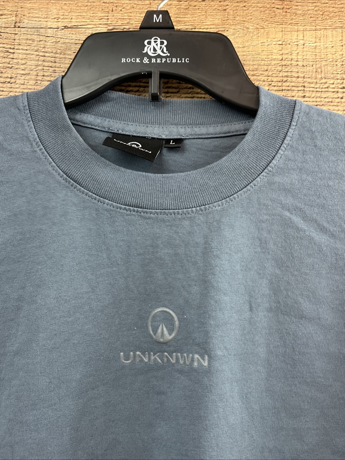 Unknwn Long Sleeved Slate Blue T-Shirt Size Large ￼￼ gallery