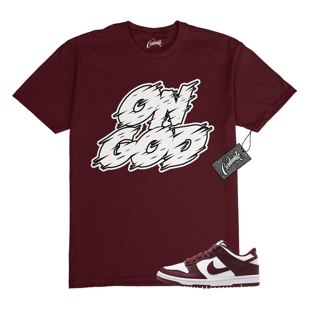 Dunk Team Red White Low Maroon Burgundy T Shirt Match ONGOD