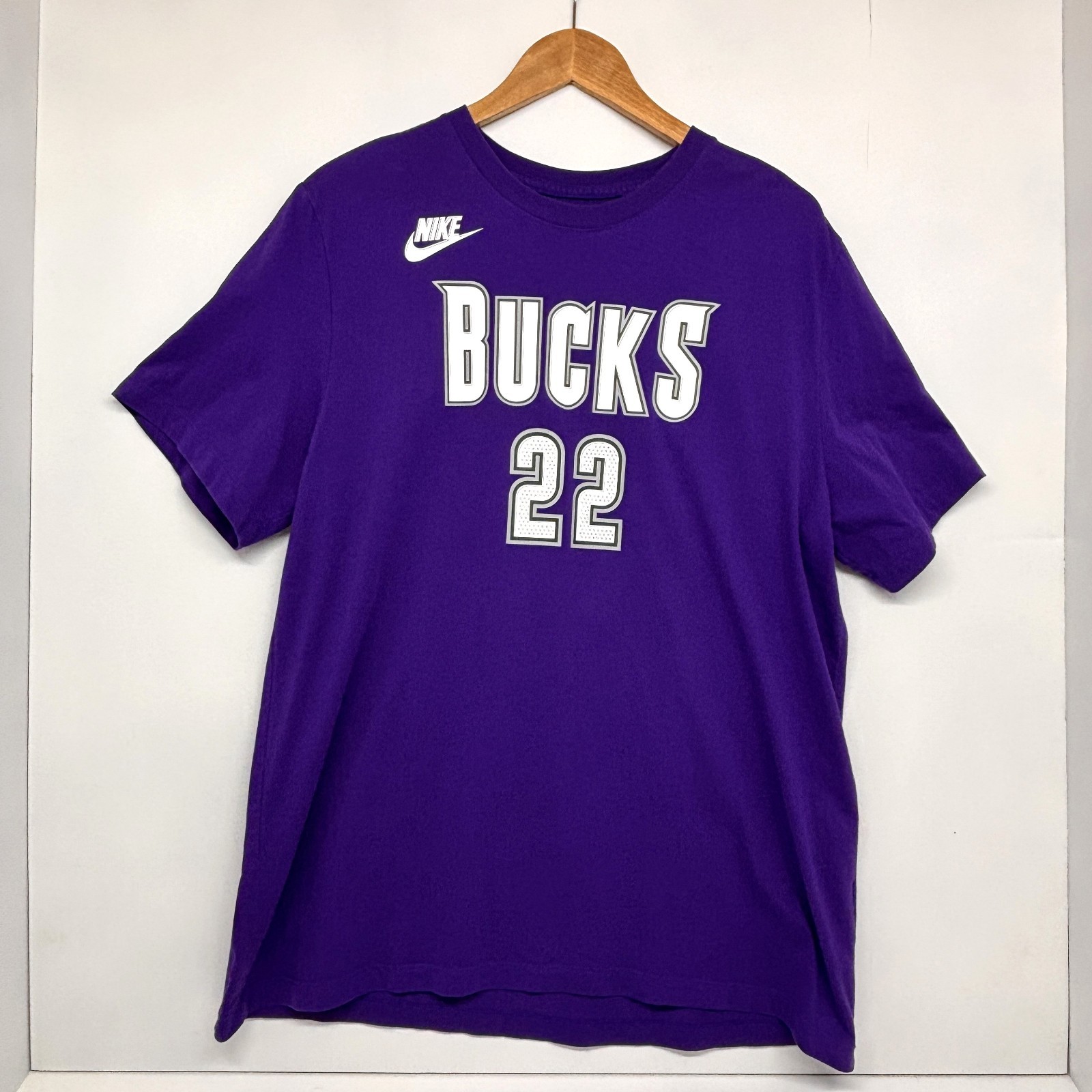 Nike Milwaukee Bucks Khris Middleton Purple Hardwood Classics T-Shirt Men’s XL