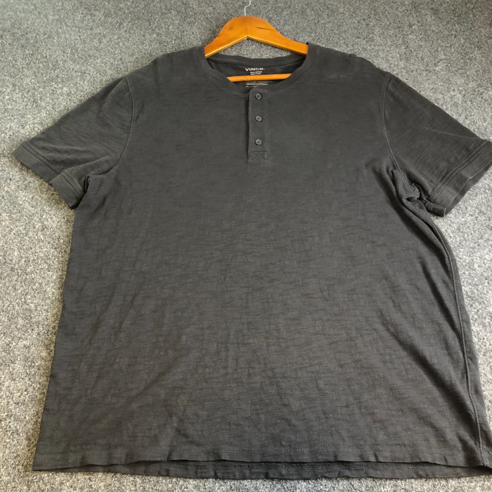 Vince Henly Shirt Mens Extra Large Gray 100% Cotton Short Sleeve Soft Casual gallery