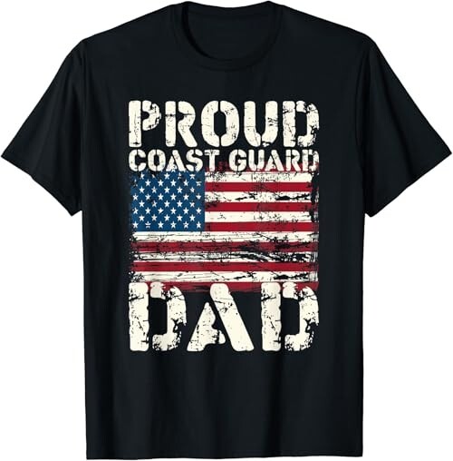 US Coast Guard Dad USCG American Flag Gift Unisex T-Shirt