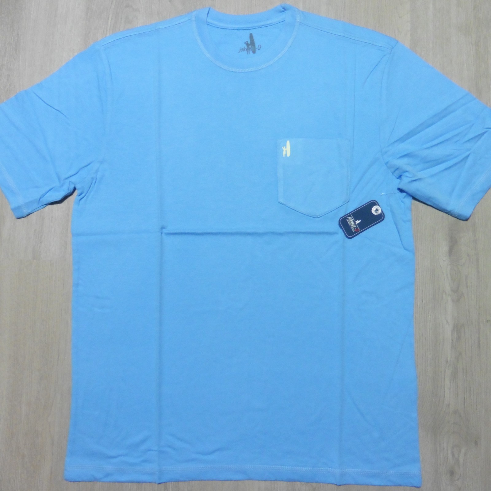 JOHNNIE O Mens M MEDIUM T SHIRT PALM PARADISE MALIBLU GOLF BLUE SANTA MONICA TEE gallery