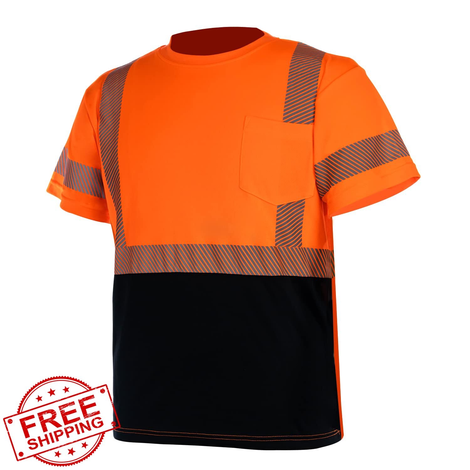 VENDACE Hi Vis Orange Safety T-Shirt Men ANSI Class 3 L gallery