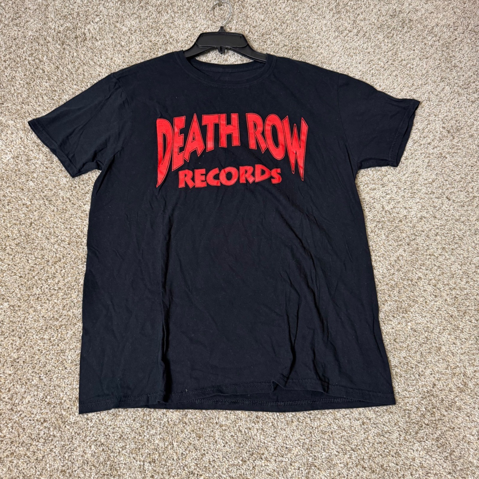Death Row Records Graphic Tee Mens Large Black Red Logo Hip Hop T-Shirt