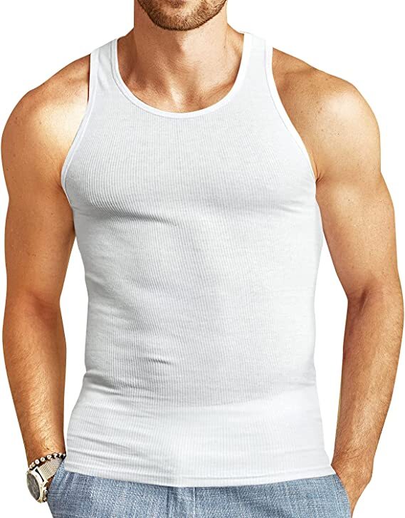 3-12 Pcs Mens 100% Cotton A-Shirt Tank Top Ribbed Solid Undershirt Wife Beater gallery