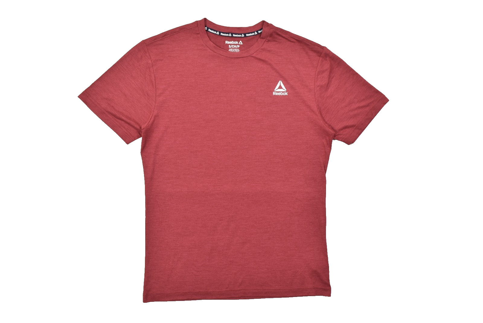 Reebok Men’s Delta Core SS Tee Rhubarb Heather Performance Shirt Size Small NEW
