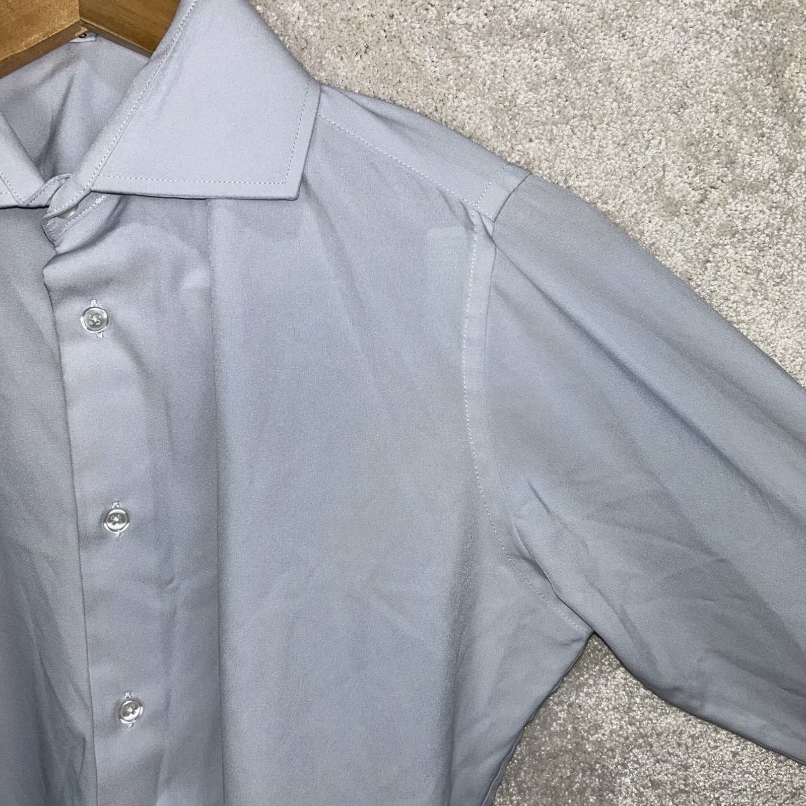 State & Liberty Athletic The Javier Pale Blue Spread Collar Stretch Button Shirt gallery