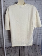 Saints Studio Textured Luxury Tee 2X Cream Oversized Short Sleeve Minimalist NWT