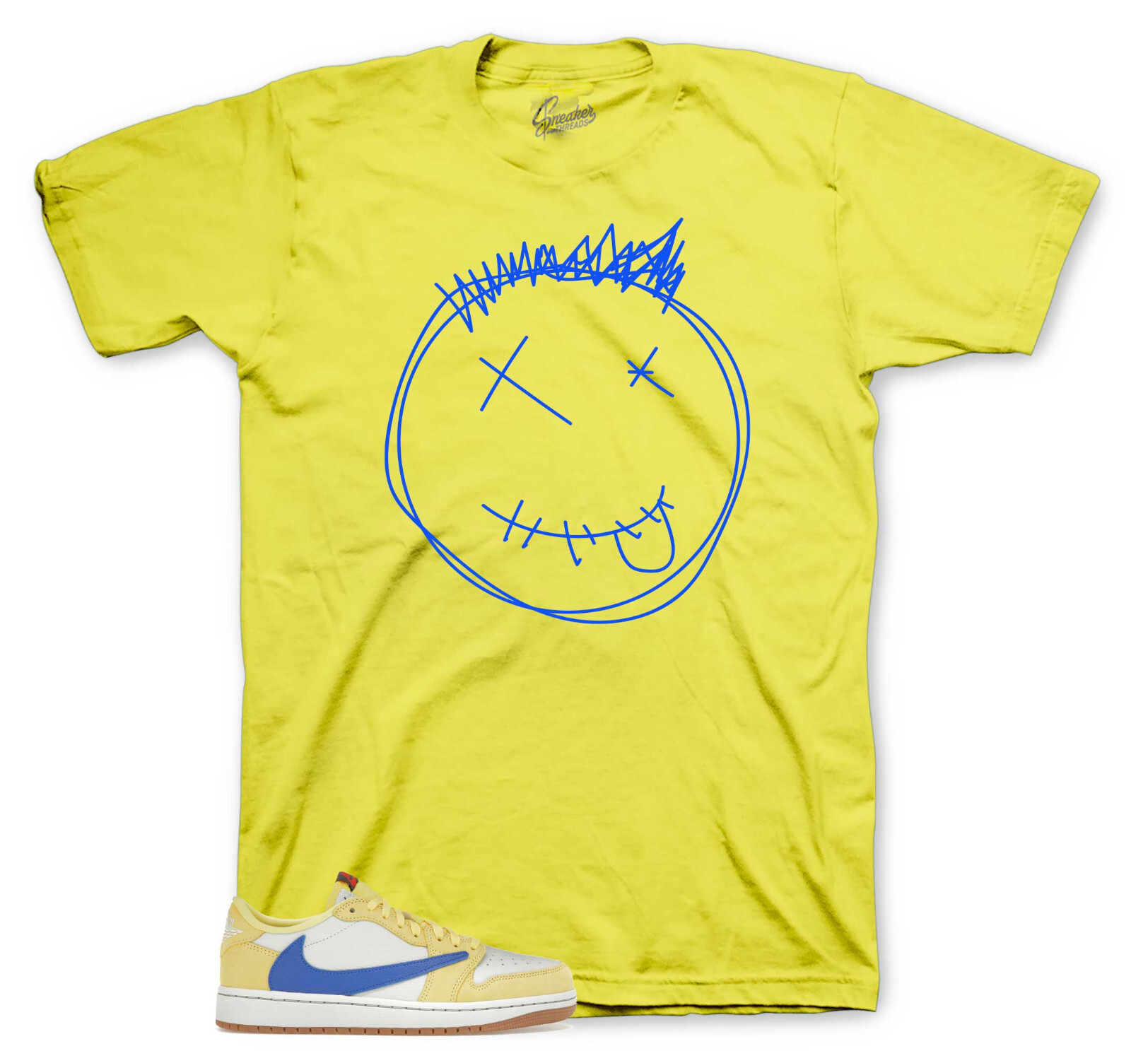 Sneaker Tees To Match Jordan 1 Canary Yellow Travis Scott – Smiley T-shirt