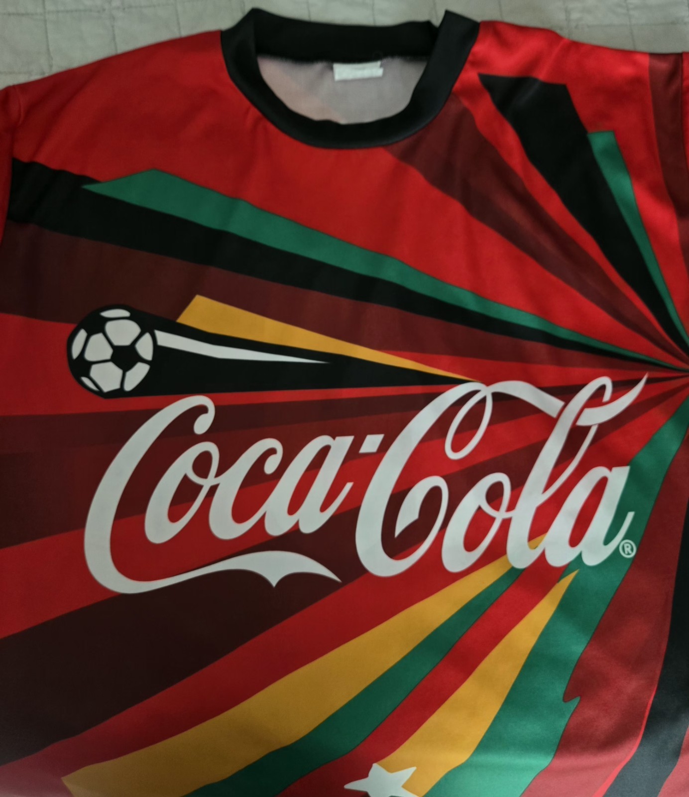 EUC FIFA 2010 Colorful Starburst Africa Coca Cola Soccer Shirt XL gallery