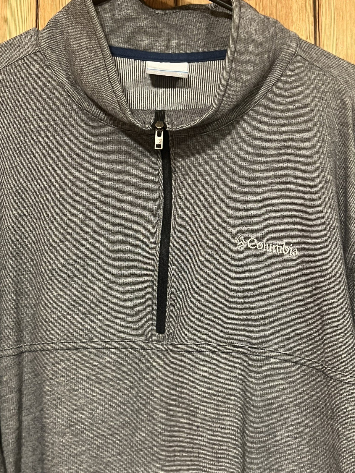 Columbia Men’s Sz 2XTall 1/4 Zip Pullover Lightweight LS Shirt Gray K-832 gallery