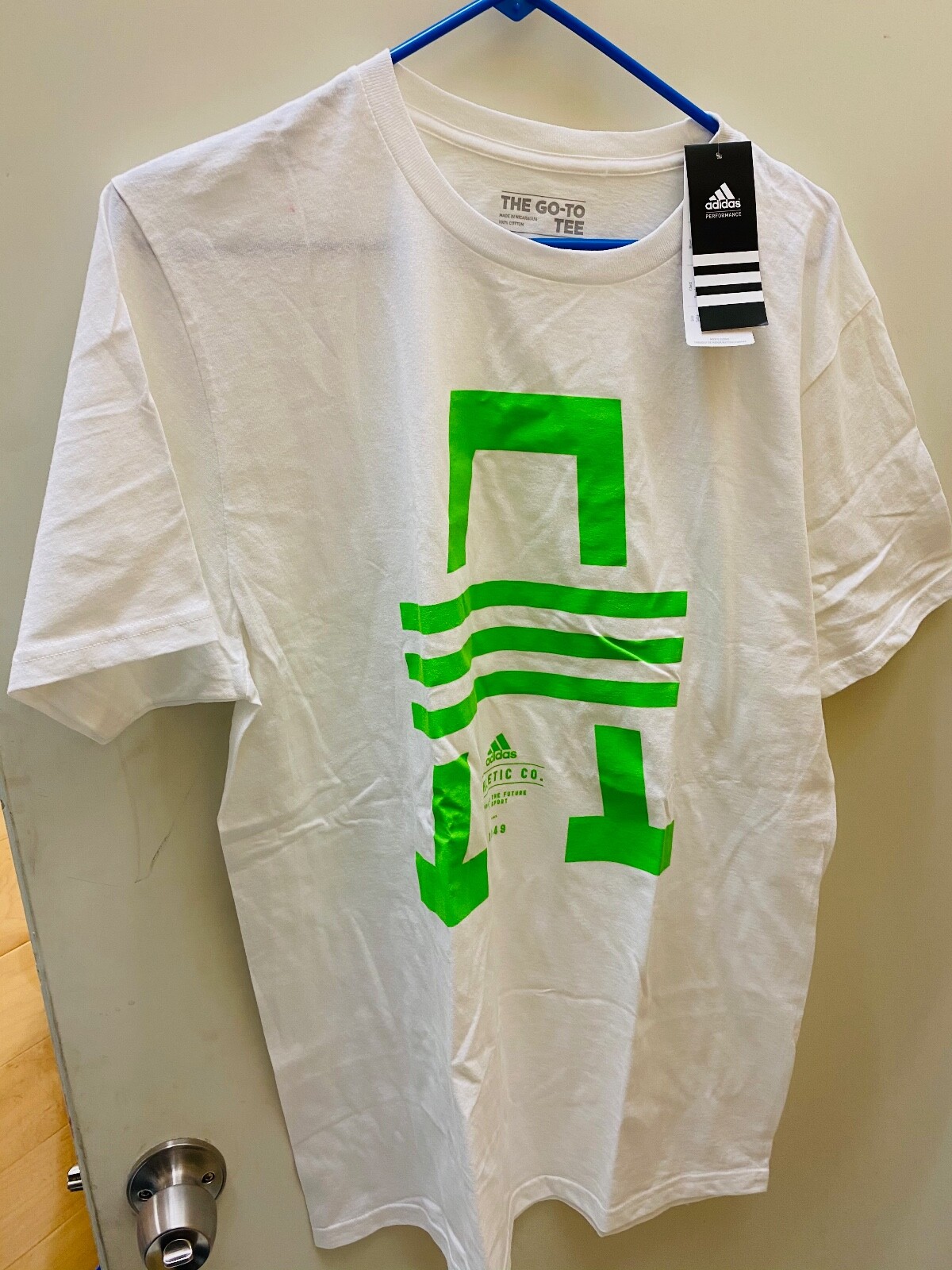Mens Adidas The Go To Performance Tee t-Shirt-Size medium NWT white athletic co. gallery