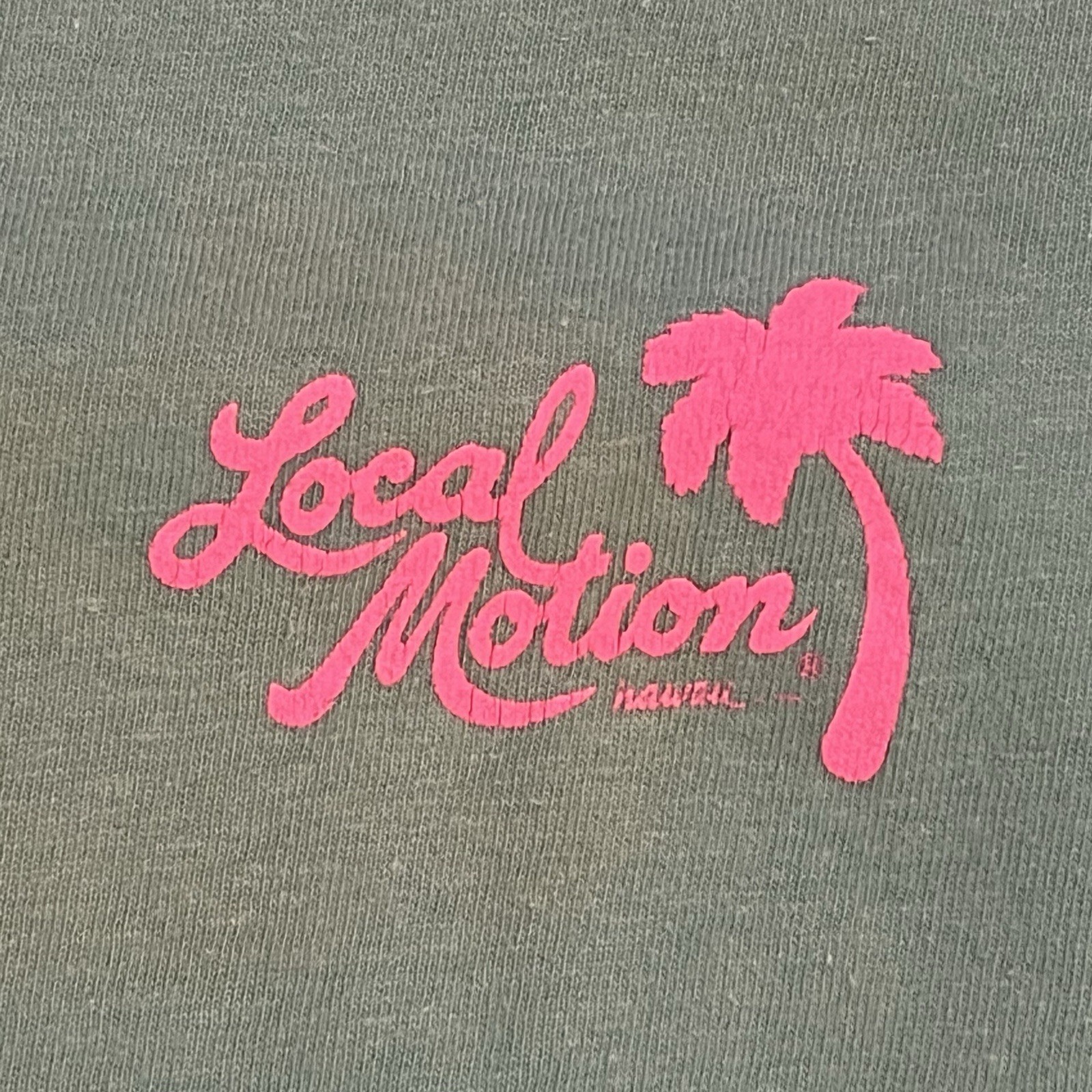 Vintage 1987 Green Local Motion Hawaii Surf Single Stitch T-Shirt Boys Medium gallery
