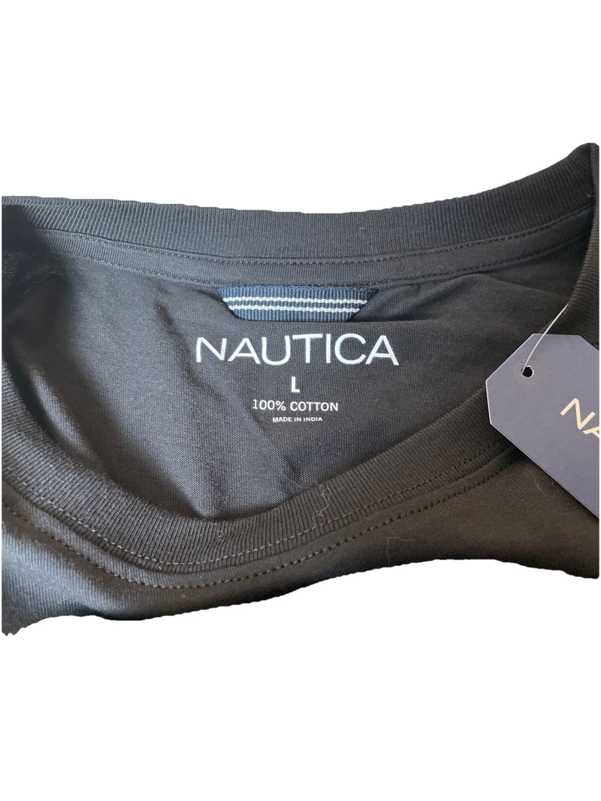 Nautica V36701 True Black T Shirt 100% Cotton LARGE gallery