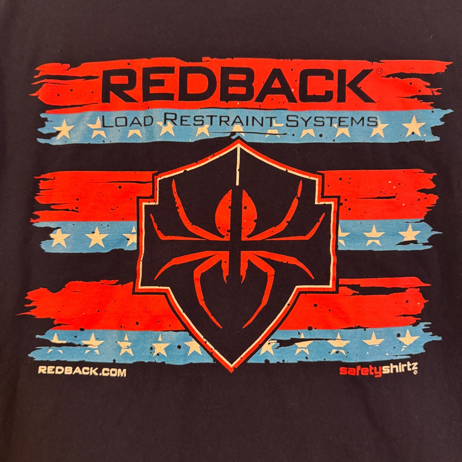Redback Load Restraint Systems Shirt Mens XL Navy Blue Cargo Trucking Graphic gallery
