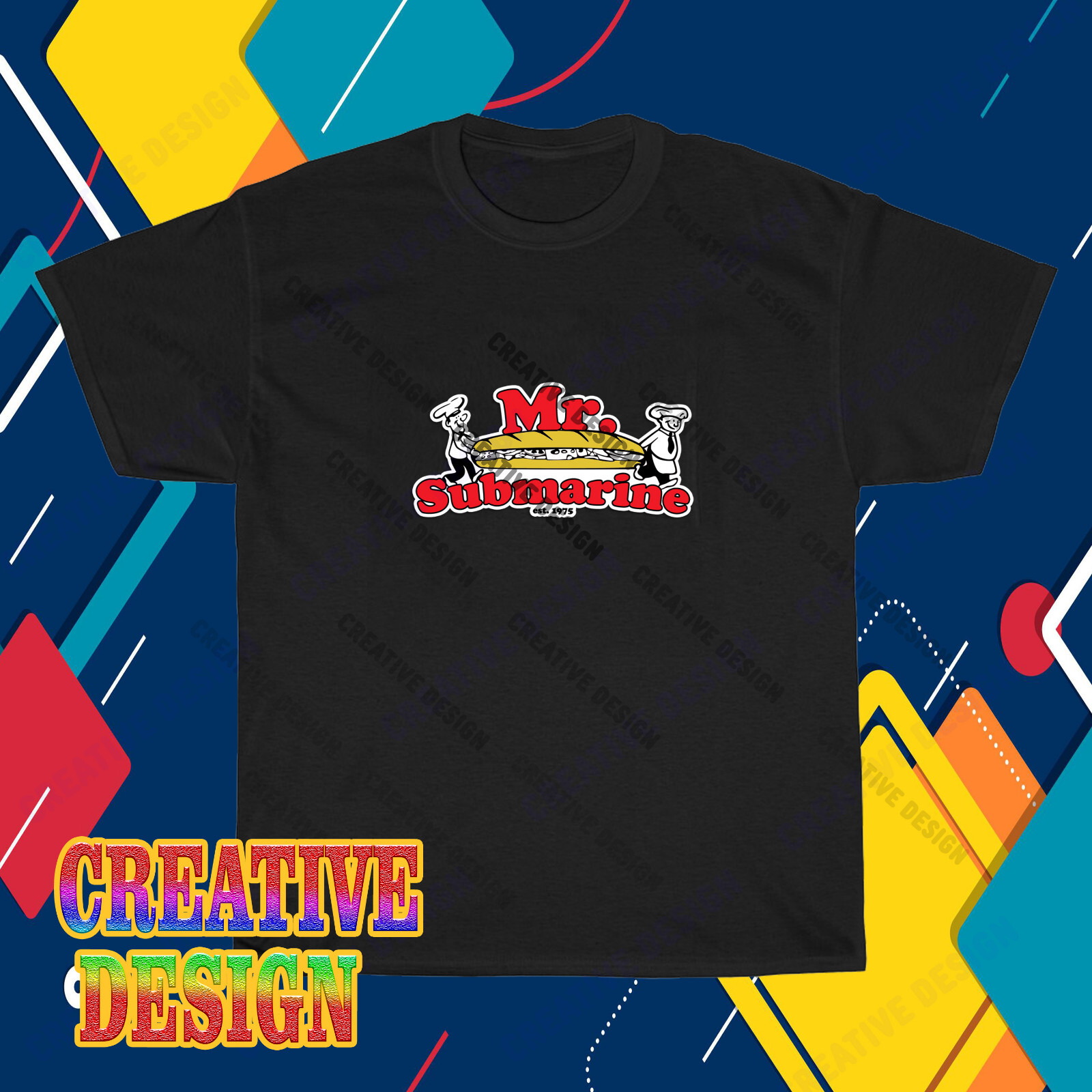 New Mr. Submarine Sandwich Resturant Logo T-Shirt Funny Size S to 5XL gallery