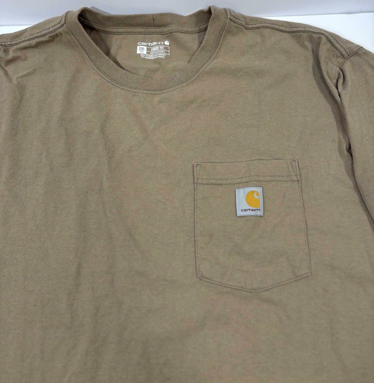 Carhartt Men's XXL Loose Fit Heavyweight Short-Sleeve Pocket T-Shirt Tan Beige gallery