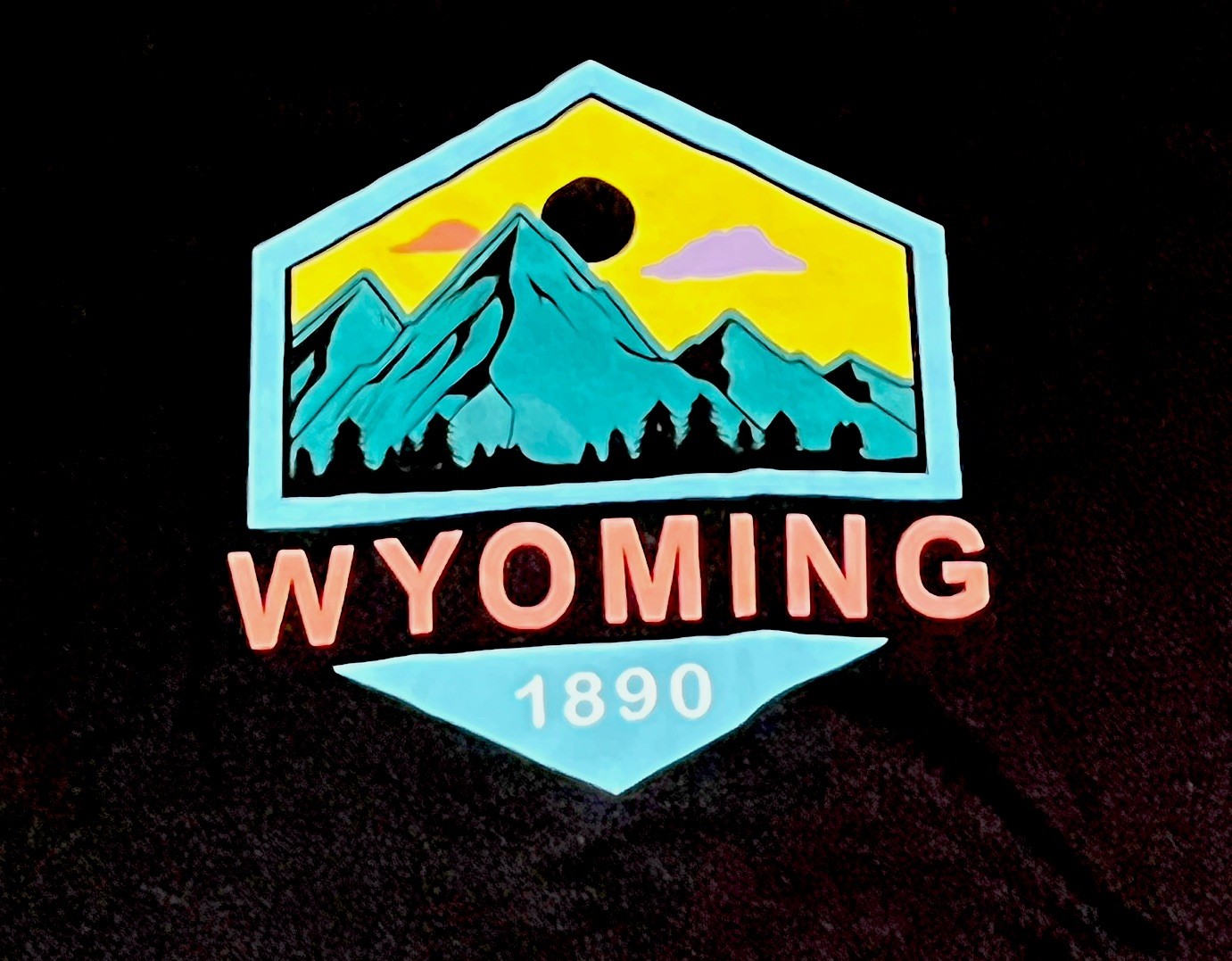 Home Free Brand Mens XL Black Travel Wyoming Graphic T-Shirt gallery