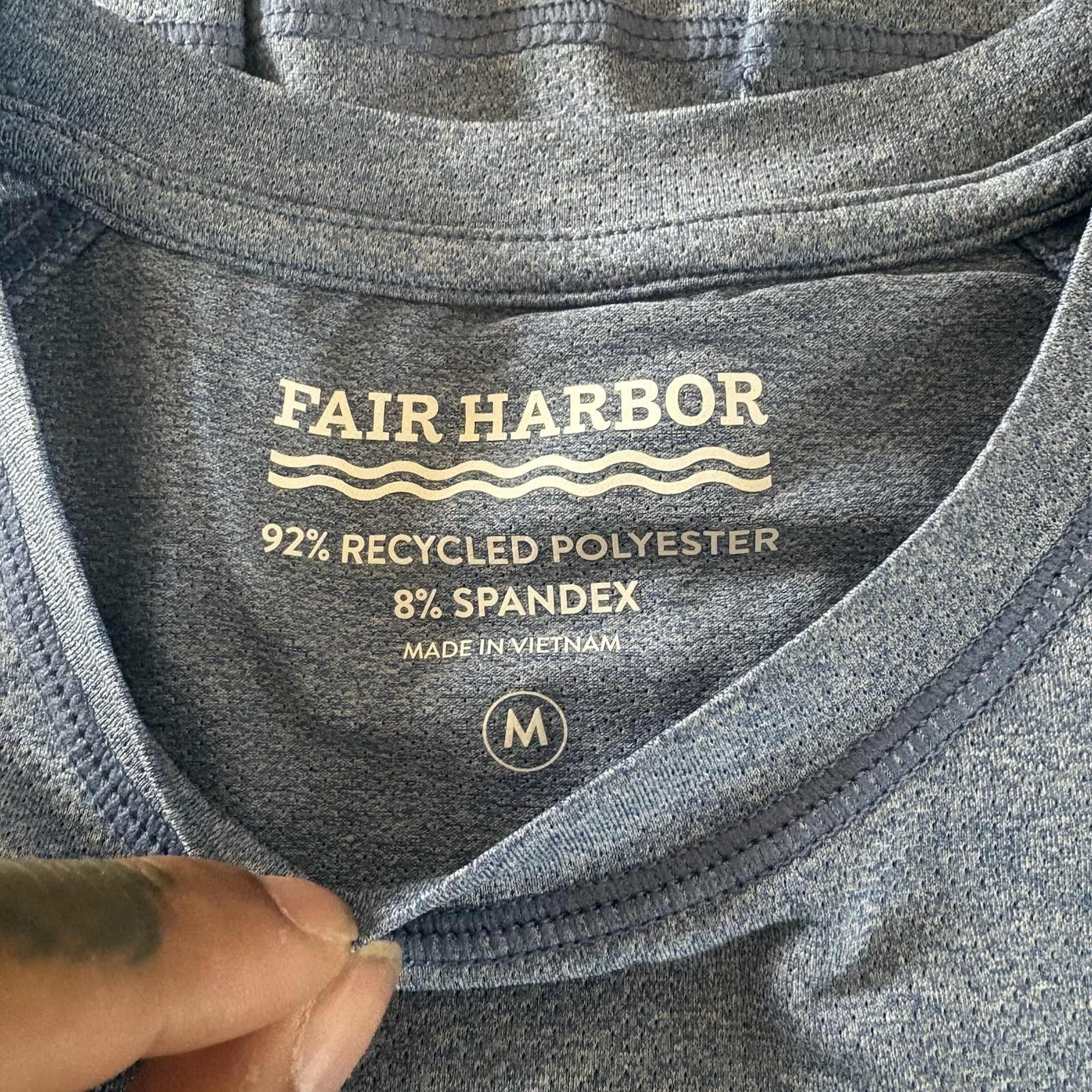 Fair Harbor Breezeknit Tee Shirt Heather Navy - Men’s Sz Medium M gallery