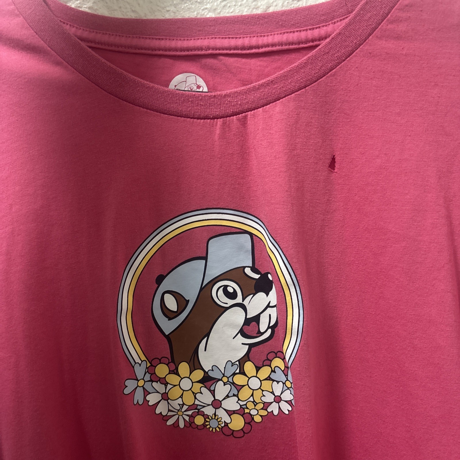 Buc-ee's Shirt Large Pink Short Sleeve Floral lot of 2 Size L gallery