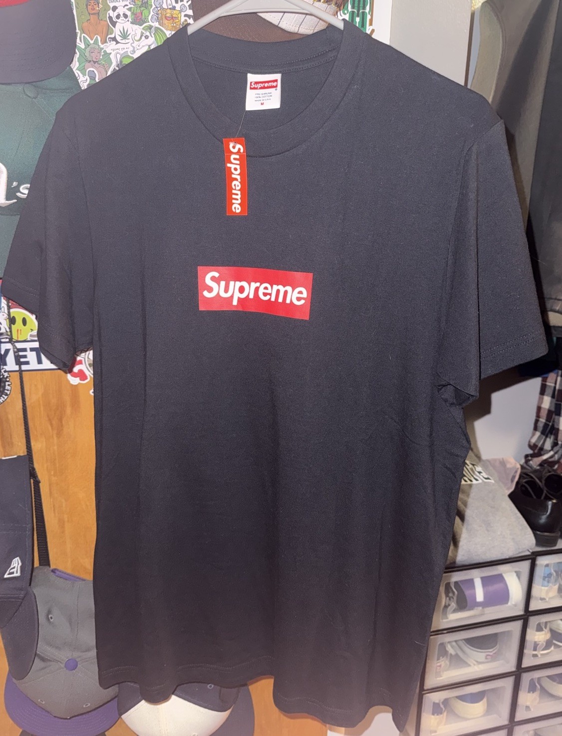Supreme Black And Red Box Logo (Bogo) Tee Medium Brand New