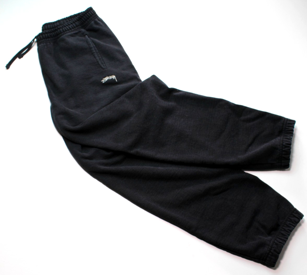 STUSSY JAPAN ~STOCK LOGO~ LOOSE FIT SWEAT PANTS S fuct/baggies/y2k/jogger/cuffed