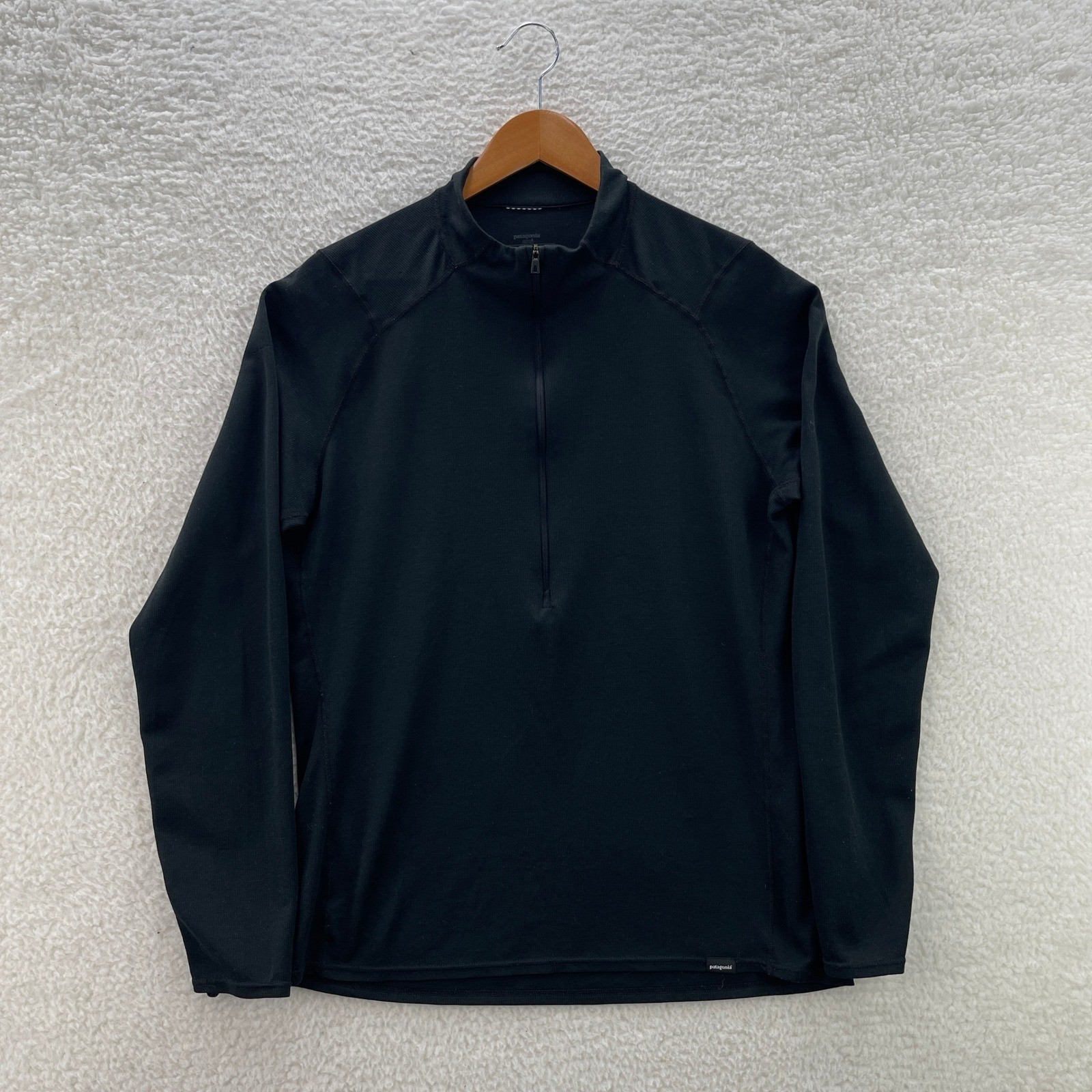 Patagonia 1/4 Zip Shirt Mens L Black Capilene 2 Lightweight Zip Neck Hike 44905 gallery