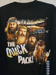 Duck Dynasty Quack Pack TShirt ~Si Jase Willie Phil Robertson ~ Black ~ Mens XL