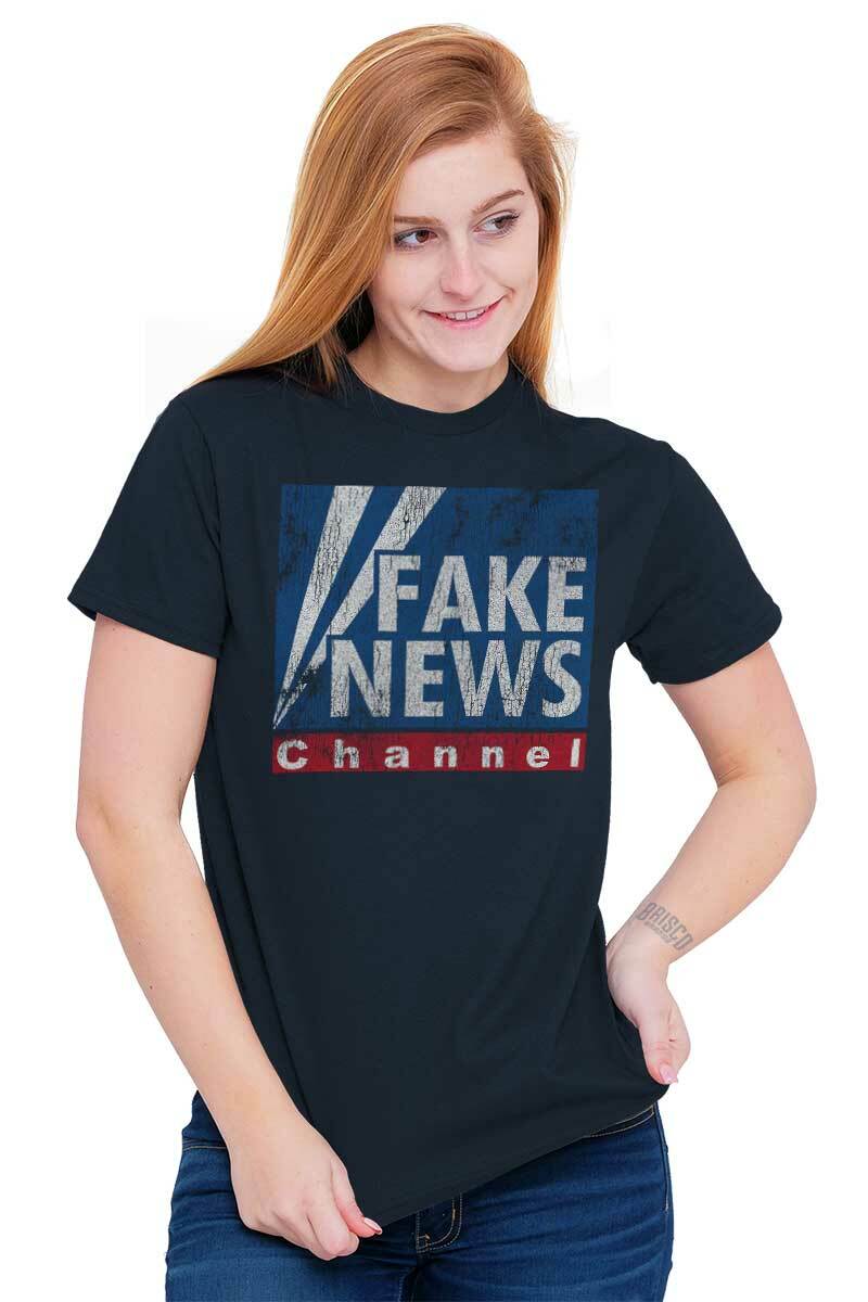 Fake News President Donald Trump Political Womens or Mens Crewneck T Shirt Tee gallery