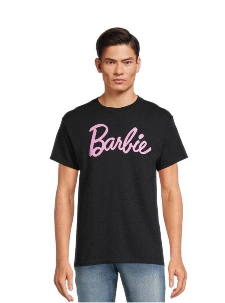 Barbie Mens Short Sleeve Black Crewneck Logo Graphic T- shirt Size S 34-36 Small gallery