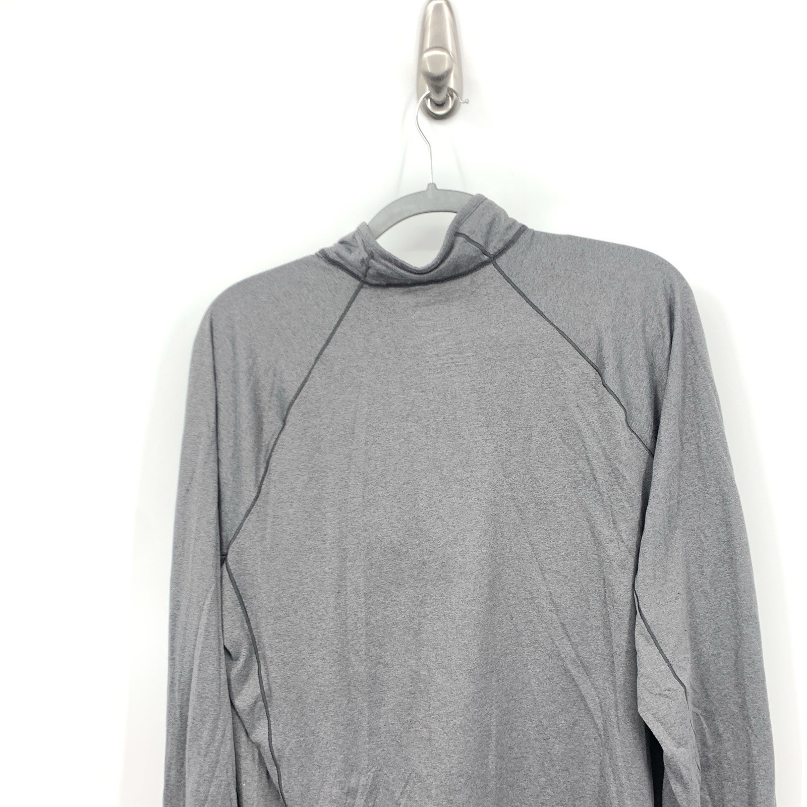LL Bean Men Size Large TALL LT Shirt 1/4 Zip Pullover Top Gray Base Layer gallery