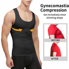 Slimming Mens Belly Compression Vest T Shirt Body Shaper Shapewear Tank Top Gym