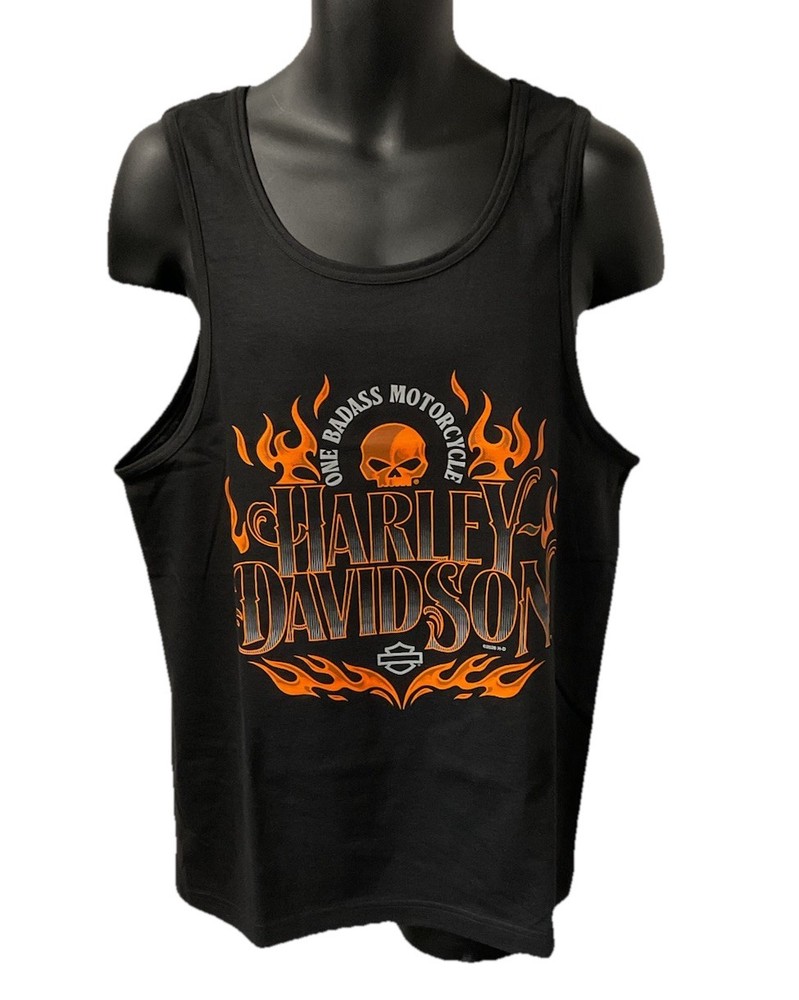 Harley Davidson Men’s Full Burn Tank Top Black 3002880-CBLK