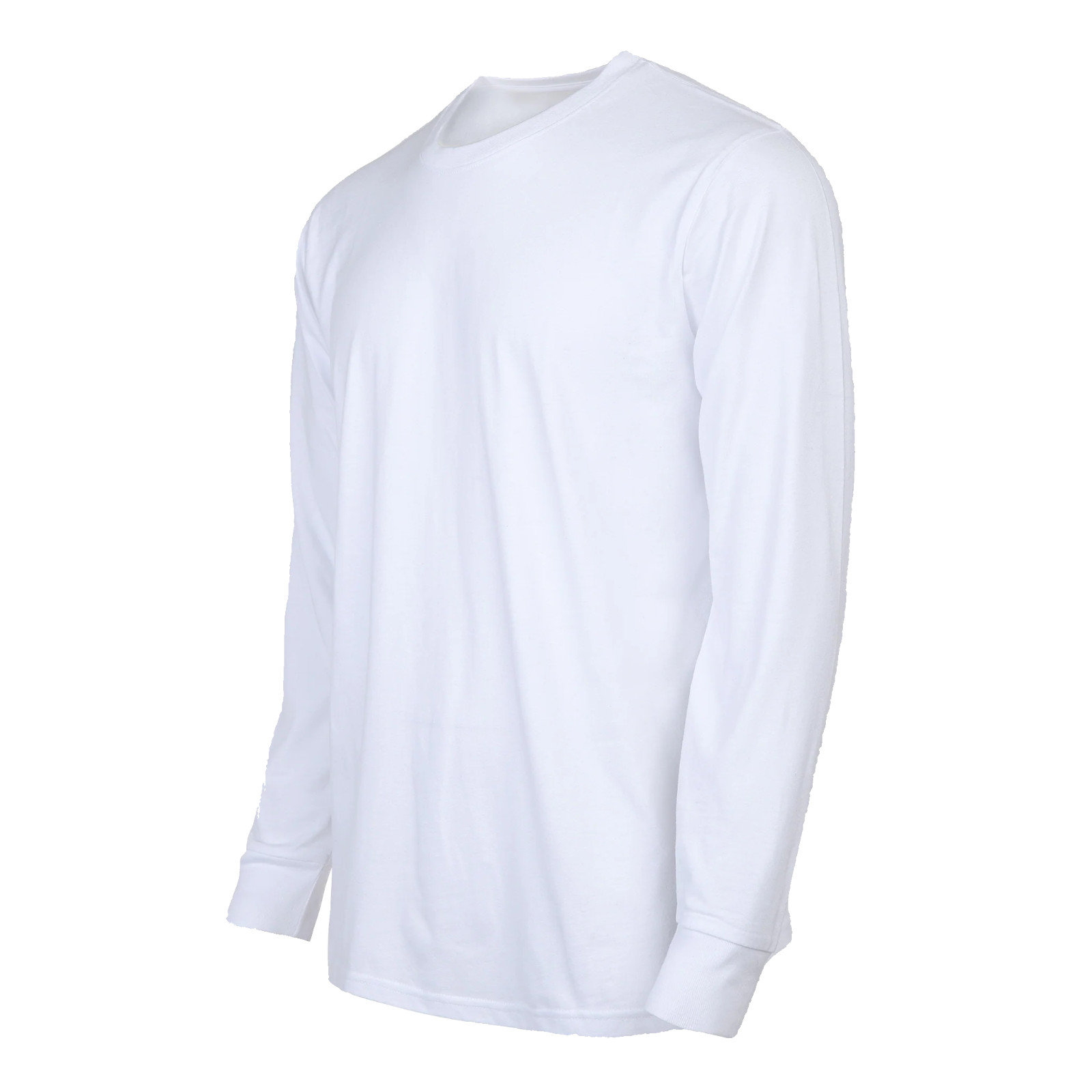 Cotton T- Shirt Crew Neck Long Sleeves Men's Shirts Ribbed Cuff and Neck Solid gallery