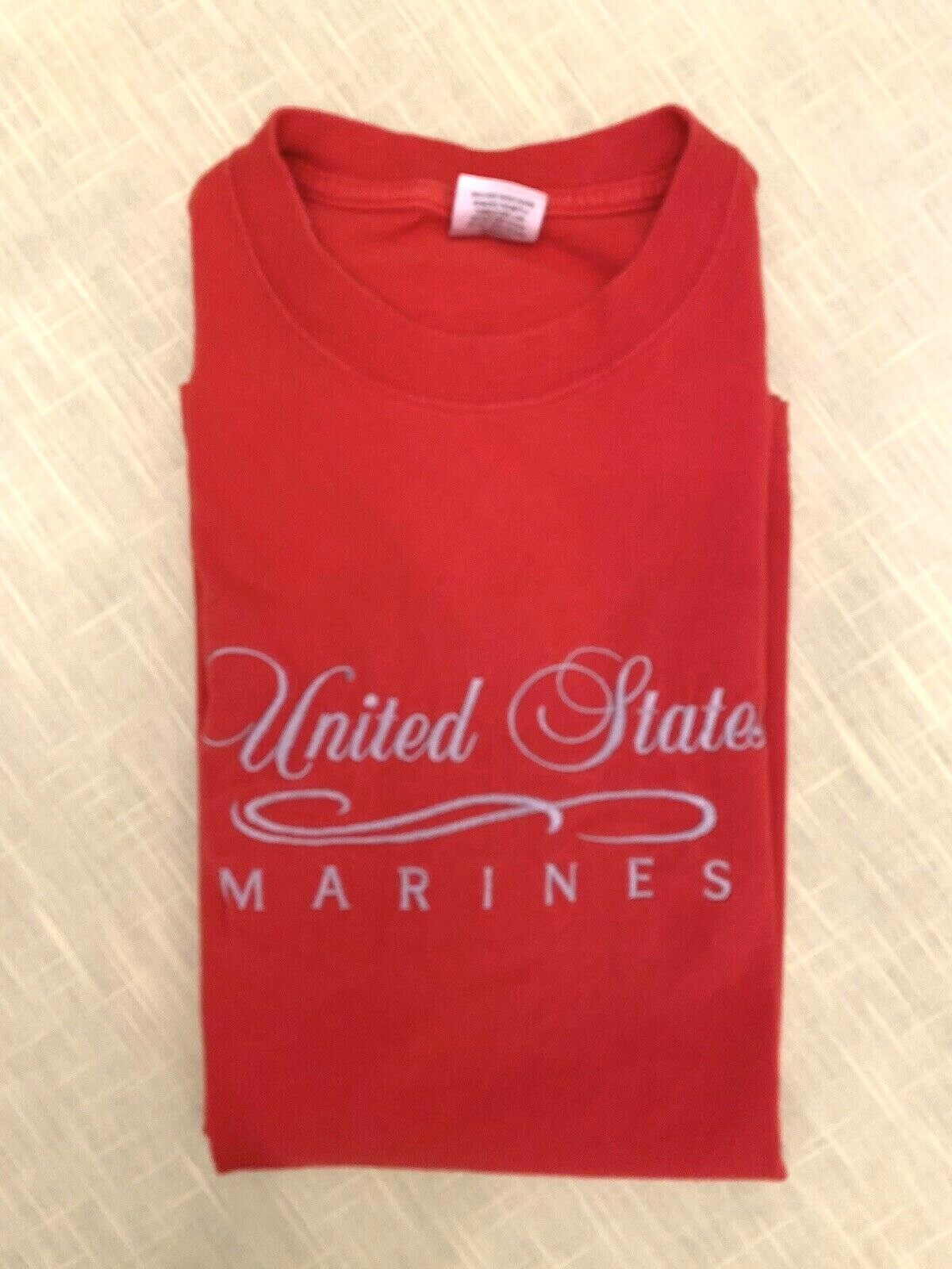 Vtg United States Marine Corps Script Logo T Shirt LARGE M.J. Soffe Semper Fi gallery