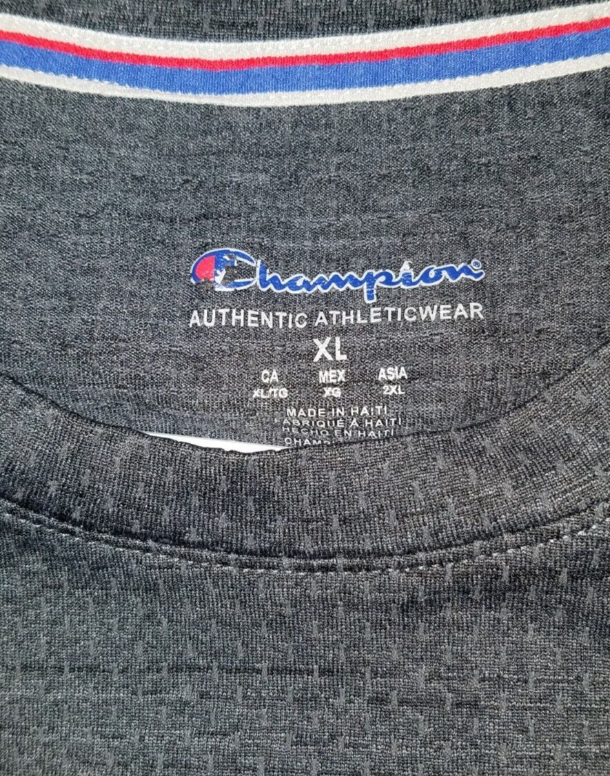 Champion Authentic Spellout Logo Gray Mens XL Short Sleeve T Shirt gallery