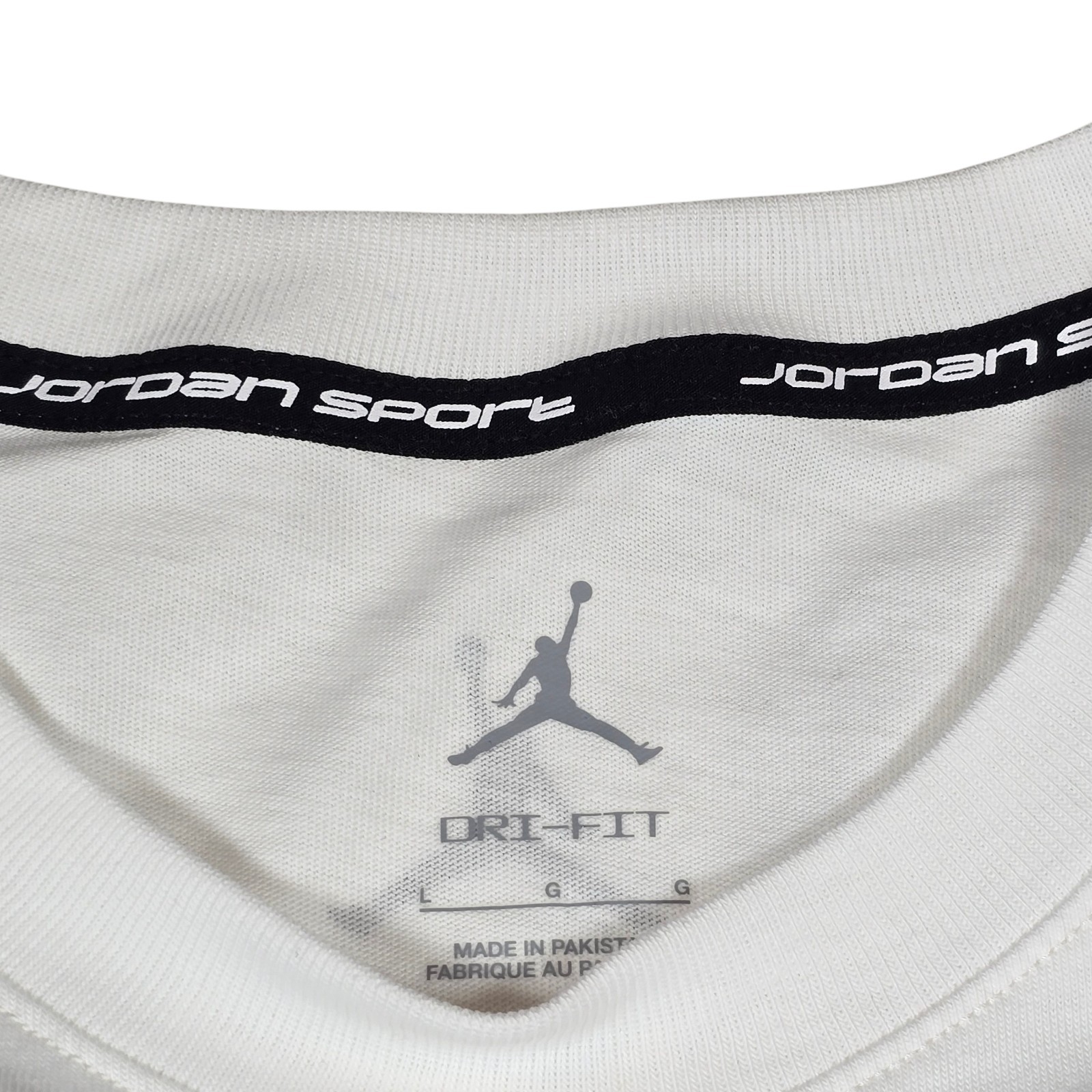NWT Nike Air Jordan Sport Dri-Fit White Jordan Graphic T-Shirt, Men's Size Large gallery