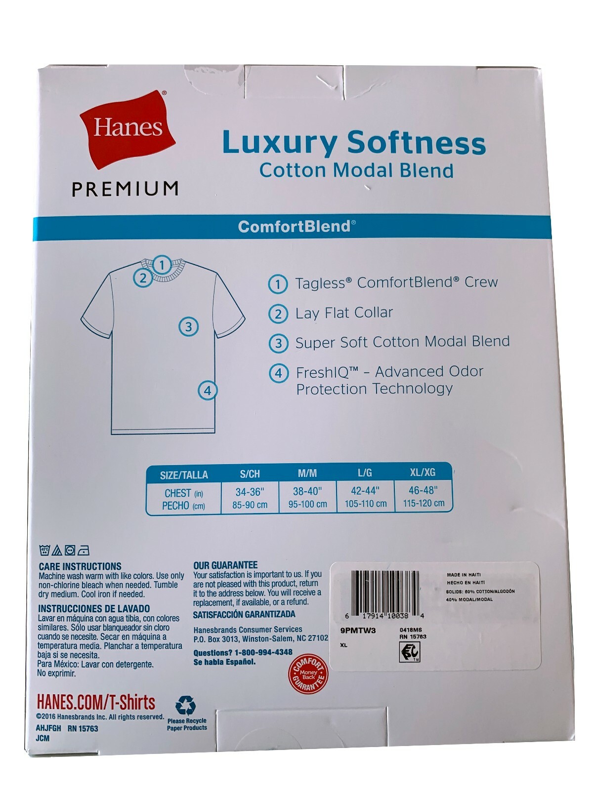 Hanes® Premium® Men's Cotton Modal Crew Undershirt 3pk "LUXURY SOFTNESS" gallery