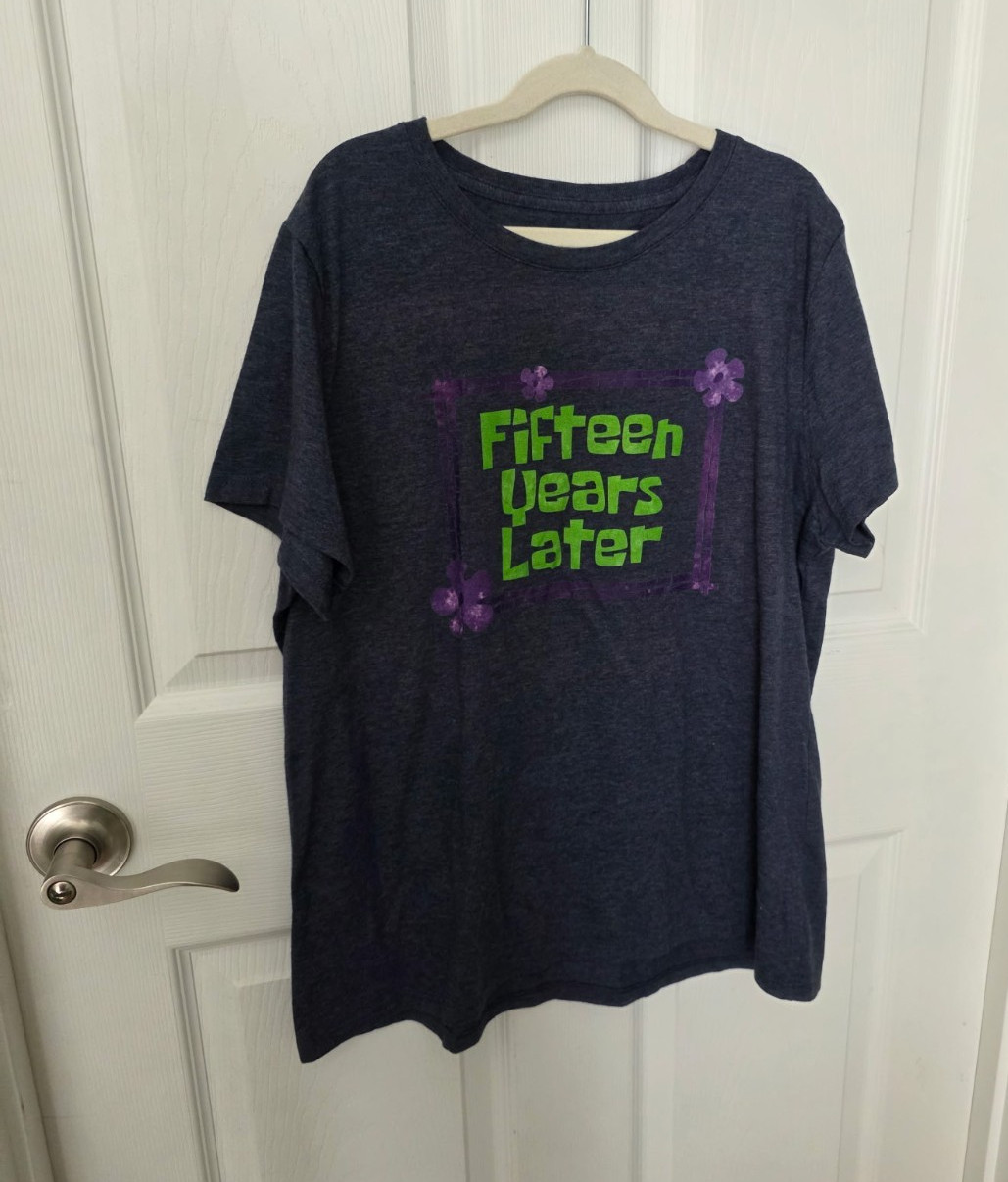 Gildan Softstyle SpongeBob SquarePants Fifteen Years Later T-Shirt Gray L gallery