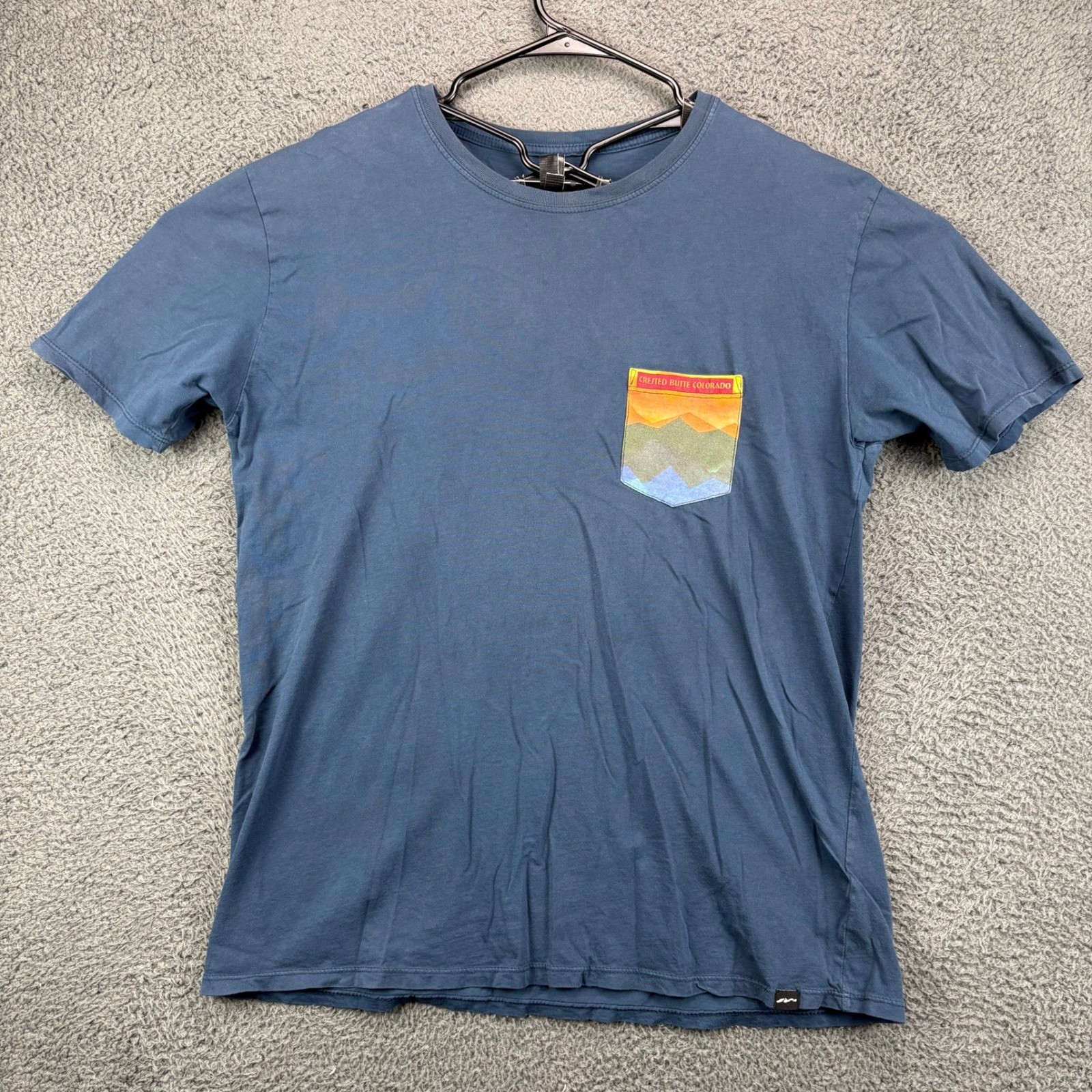 Legend Mens Crested Butte Colorado Mountain Pocket T-Shirt Blue Size L Cotton gallery